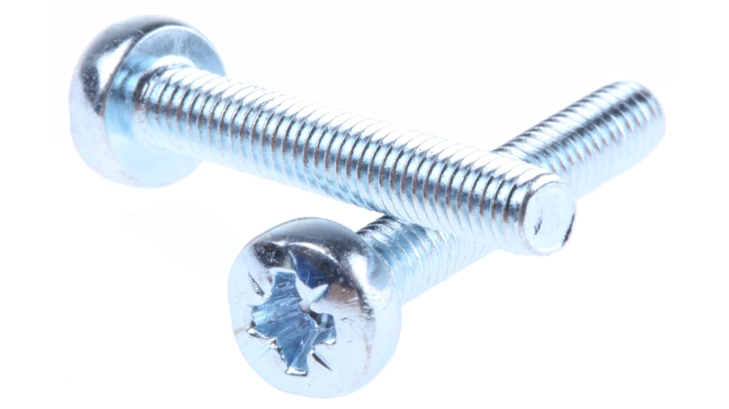 Śruby maszynowe M4 łeb z łbem walcowym soczewkowym Stalowe długość 25.0mm skok 0.70mm