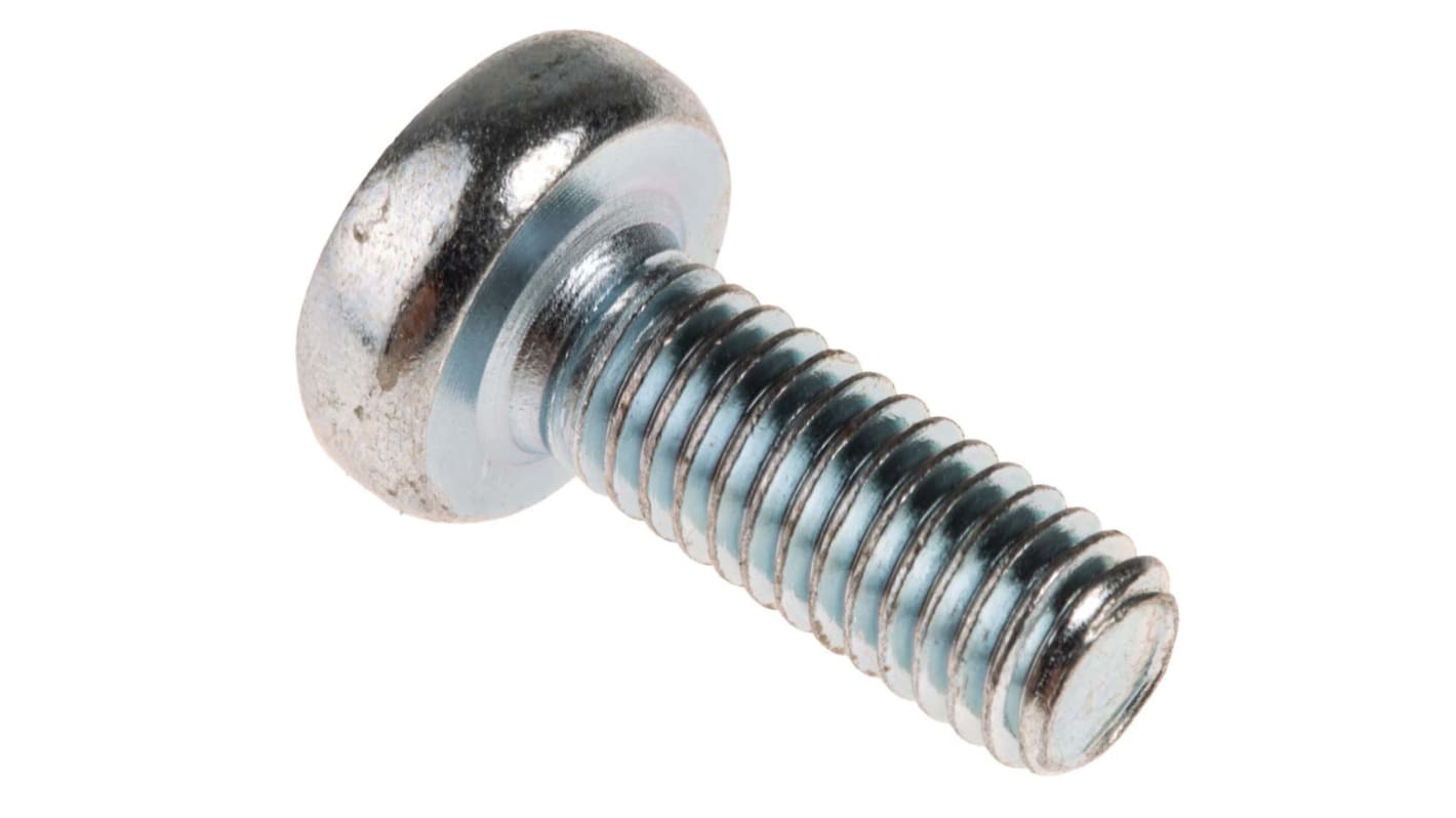 RS PRO Pozidriv Pan Steel Machine Screws DIN 7985Z, M6x16.0mm