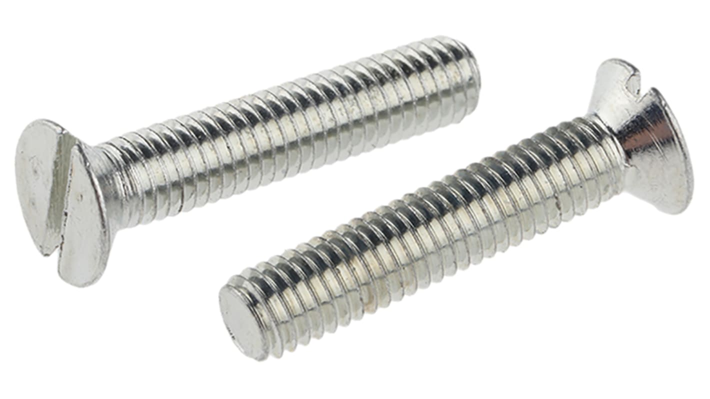 Śruby maszynowe M5 łeb z łbem stożkowym Stalowe długość 25.0mm skok 0.80mm