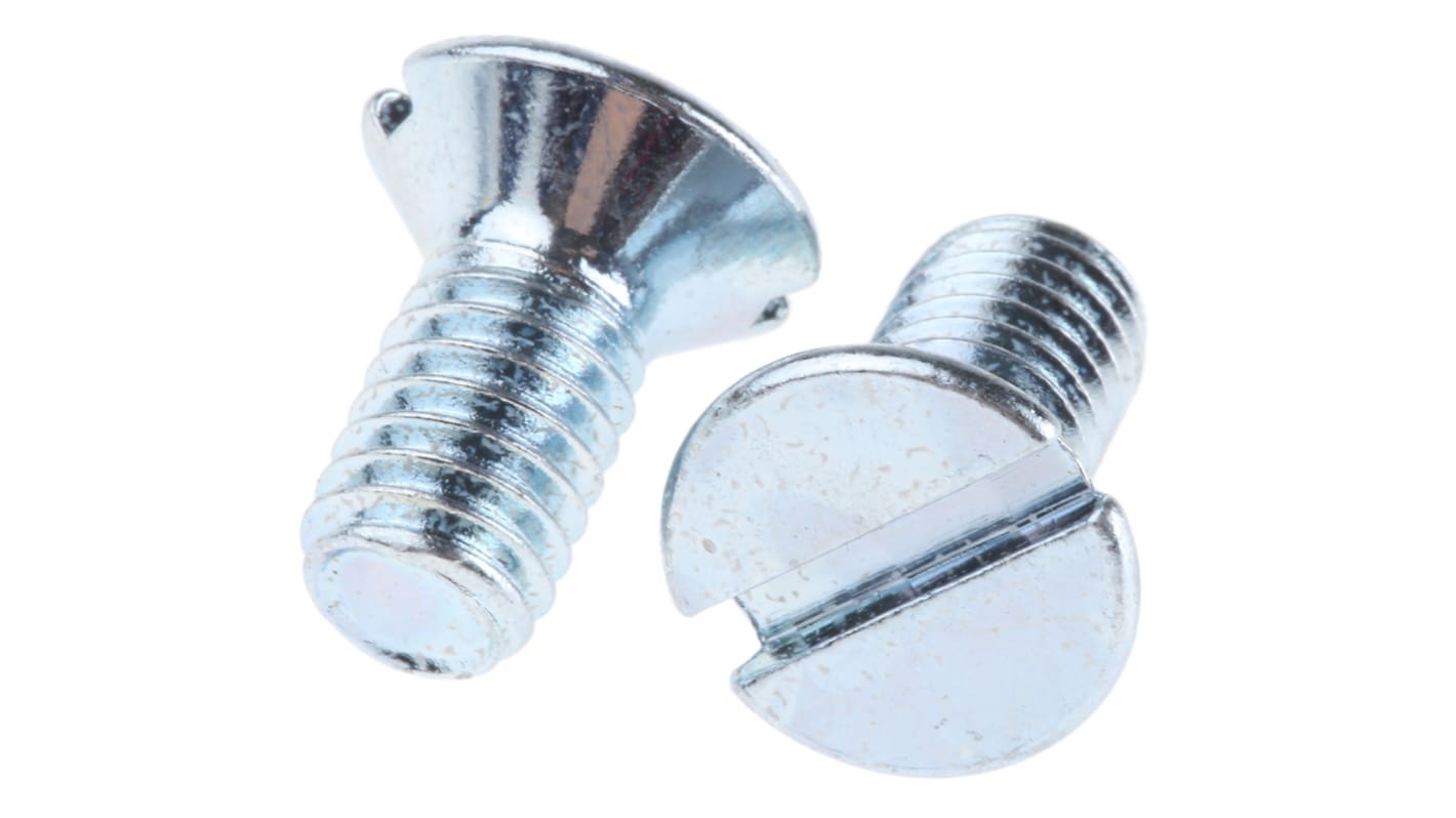 Śruby maszynowe M6 łeb z łbem stożkowym Stalowe długość 12.0mm skok 1.0mm