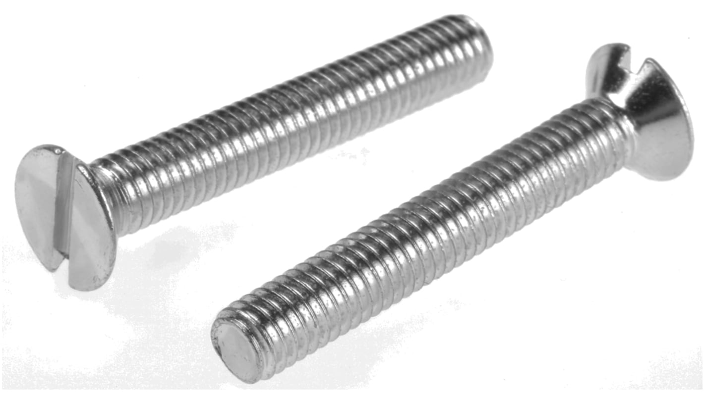 Śruby maszynowe M6 łeb z łbem stożkowym Stalowe długość 40.0mm skok 1.0mm