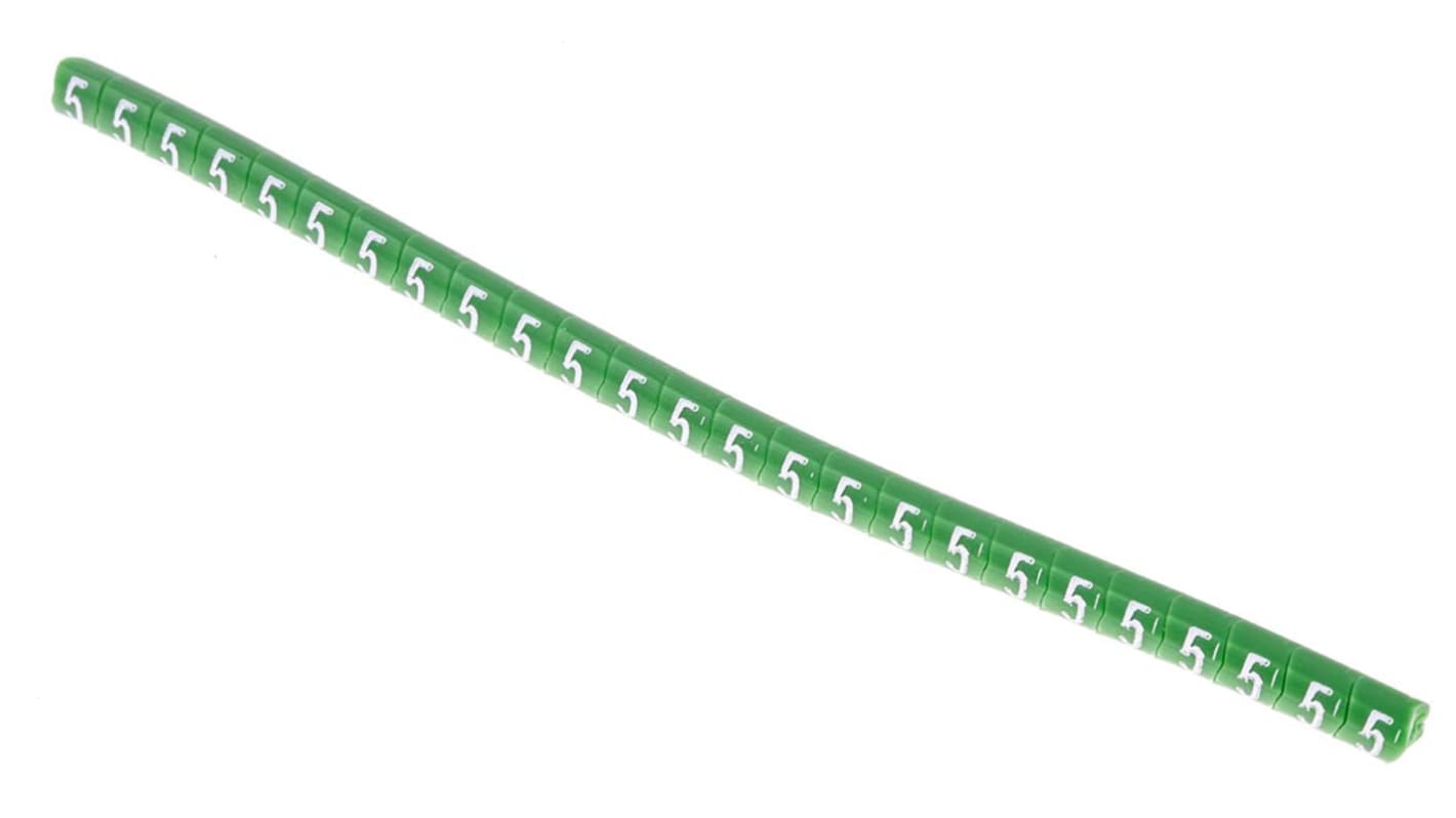 HellermannTyton ケーブルマーカー, 緑地に白, 3.5mm, 1 → 3mm, 901-10349