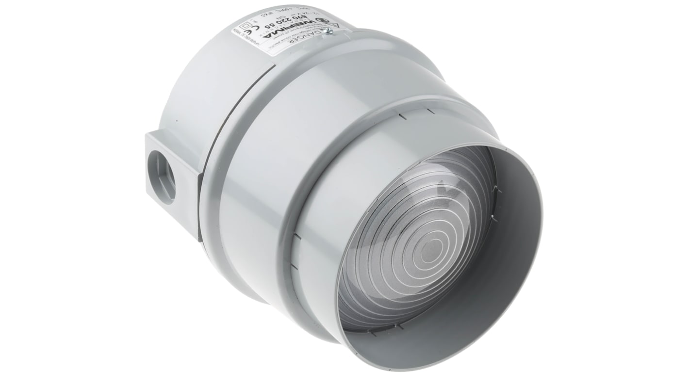 Werma BWM 890 Series Green Steady Beacon, 12 → 24 V dc, Base Mount, LED Bulb, IP65