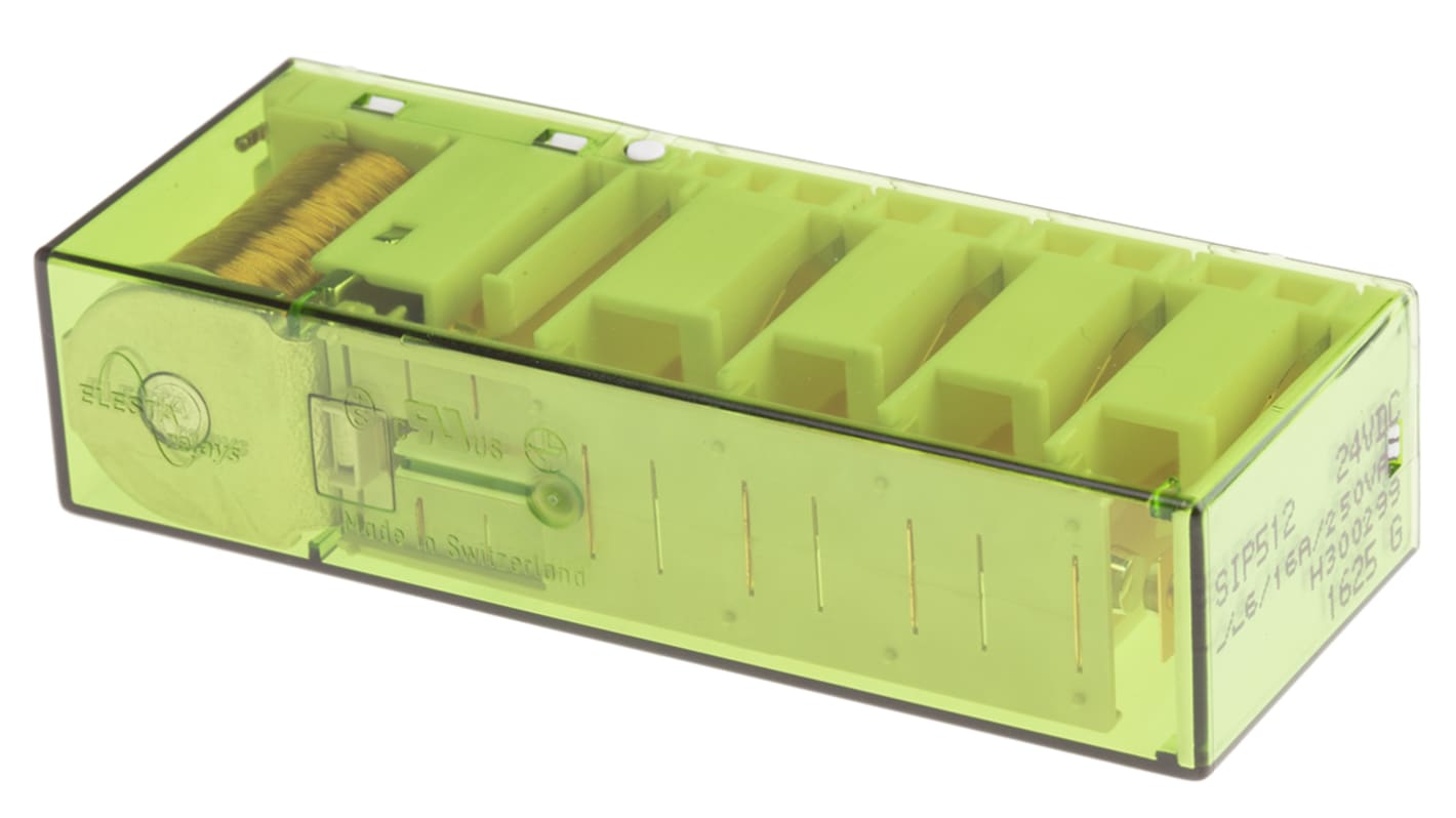 Elesta PCB Mount Force Guided Relay, 24V dc Coil Voltage, 4PST, SPST, SPST