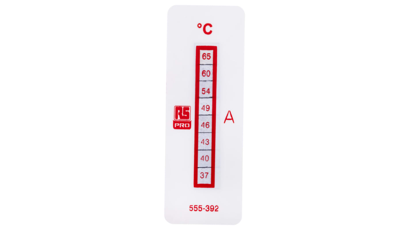 RS PRO Non-Reversible Temperature Sensitive Label, 37°C to 65°C, 8 Levels