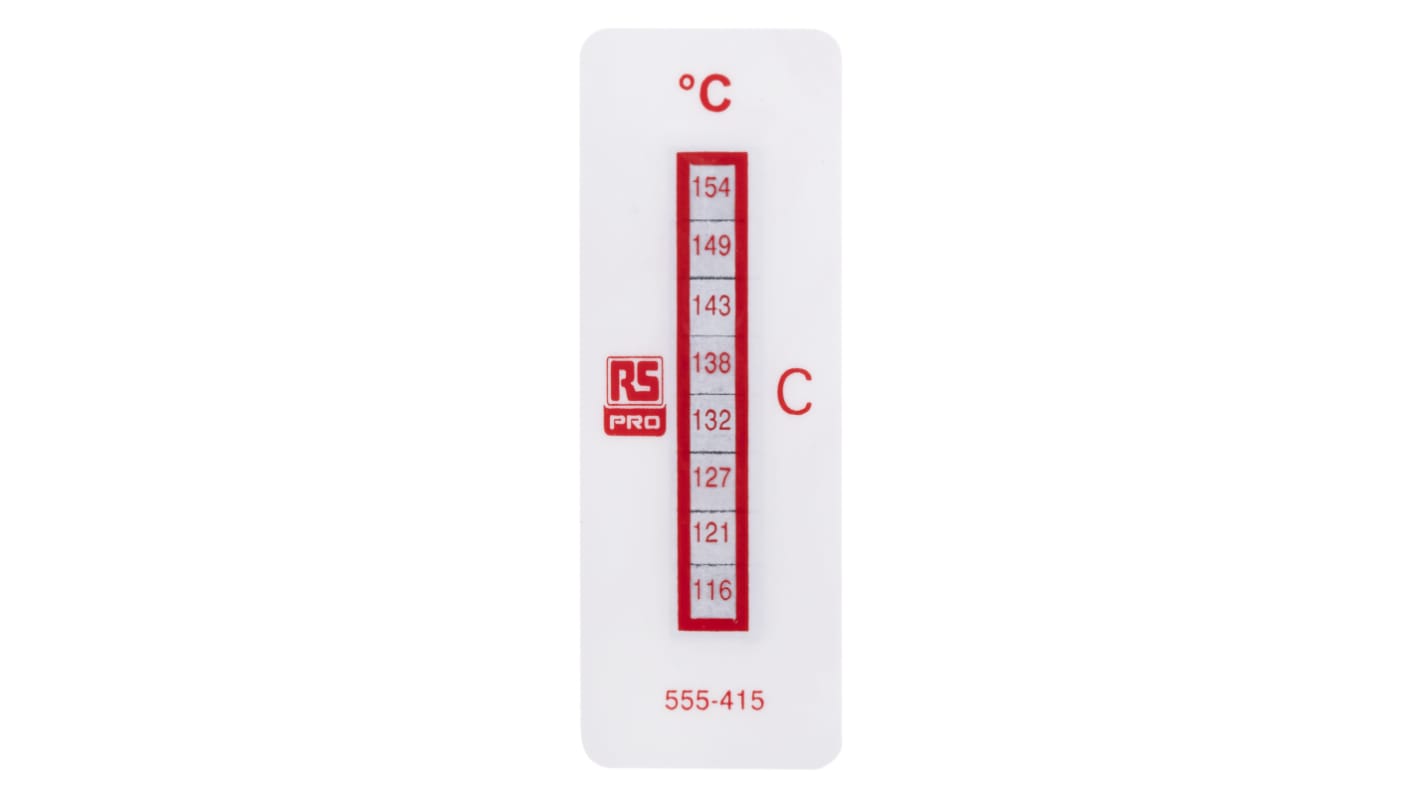 RS PRO Non-Reversible Temperature Sensitive Label, 116°C to 154°C, 8 Levels