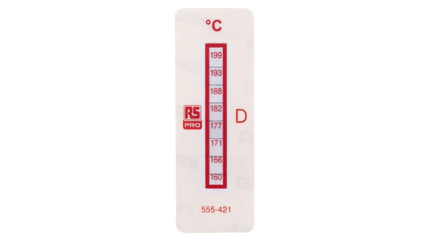 RS PRO Non-Reversible Temperature Sensitive Label, 160°C to 199°C, 8 Levels