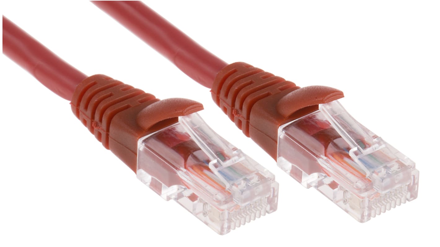 Cable Ethernet Cat5e U/UTP RS PRO de color Rojo, long. 10m, funda de LSZH