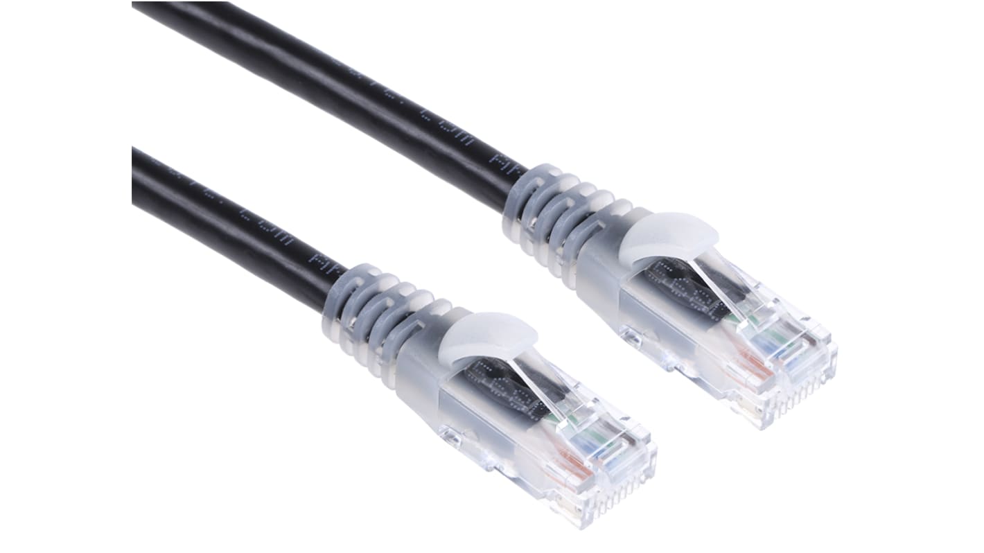 RS PRO, 10m Cat6, Black RJ45 to Male RJ45 Male, U/UTPUnshielded, Terminated PVC Sheath