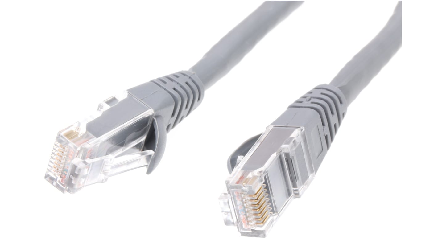 RS PRO, 0.5m Cat6, Grey RJ45 to Male RJ45 Male, U/UTPUnshielded, Terminated LSZH Sheath