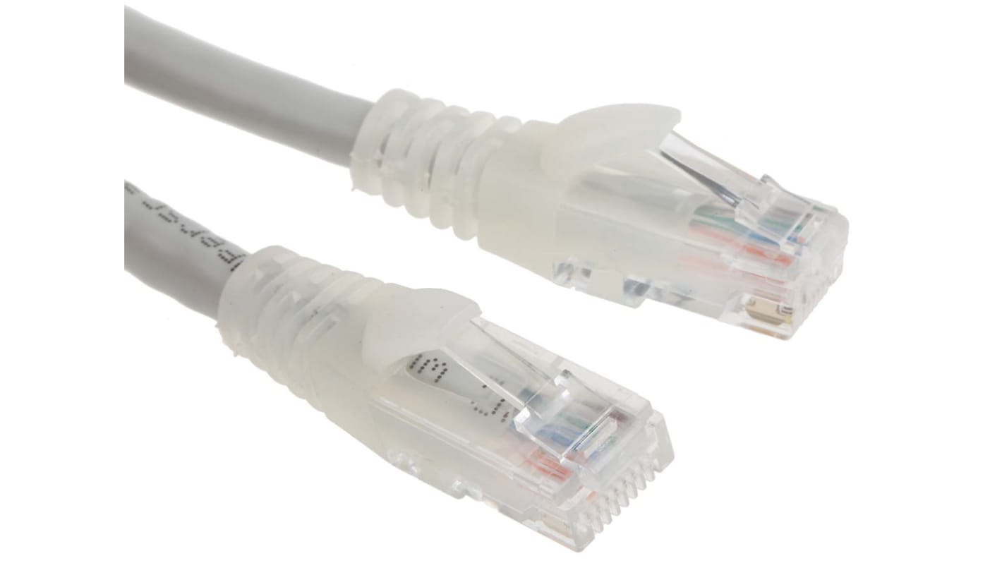 RS PRO, 1m Cat6, Grey RJ45 to Male RJ45 Male, U/UTP Unshielded, Terminated PVC Sheath