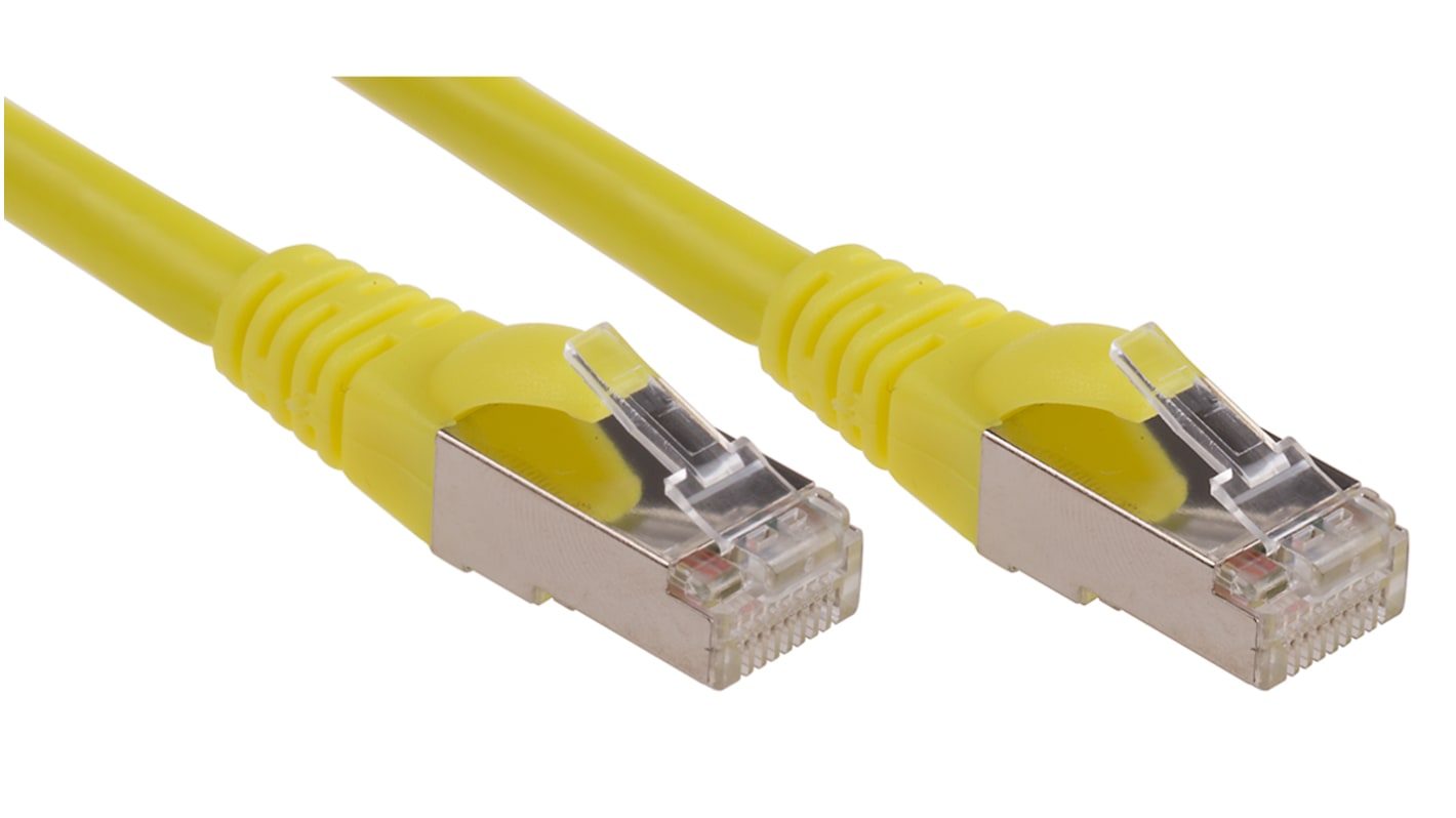 RS PRO, 10m Cat6, Yellow RJ45 to Male RJ45 Male, F/UTPShielded, Terminated LSZH Sheath