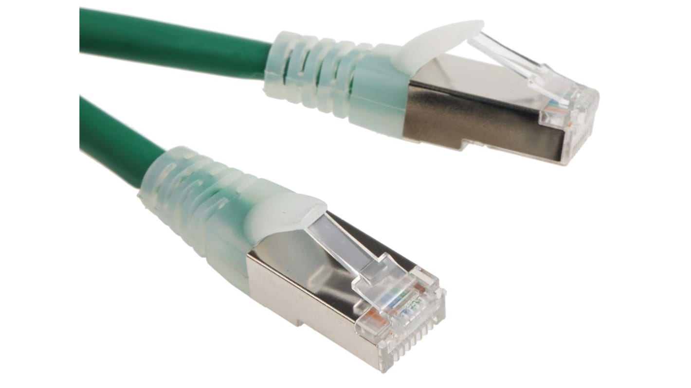 Cable Ethernet Cat6 F/UTP RS PRO de color Verde, long. 0.5m, funda de LSZH