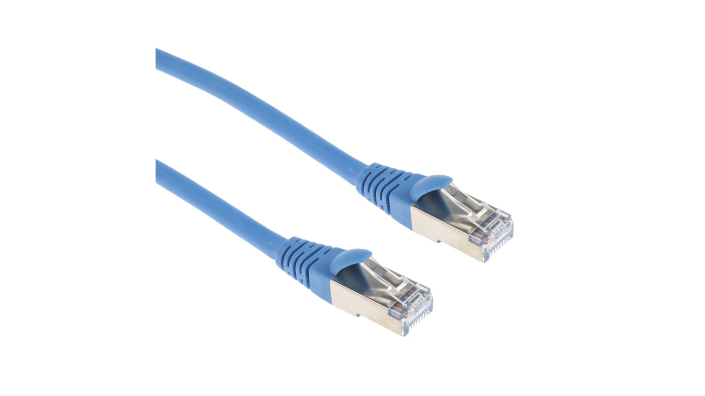 RS PRO, 1m Cat6, Blue RJ45 to Male RJ45 Male, F/UTPShielded, Terminated LSZH Sheath