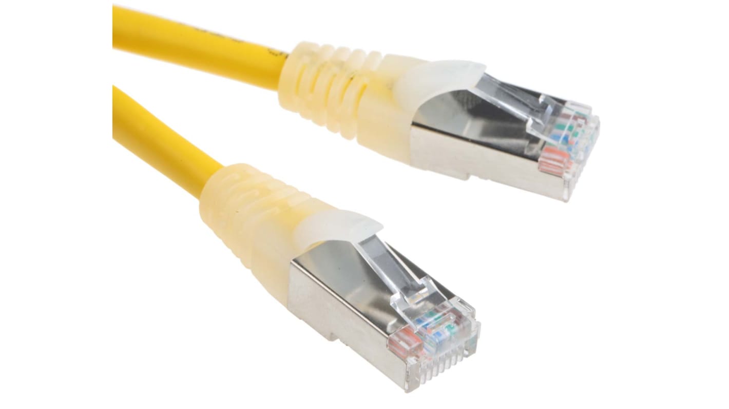Cable Ethernet Cat5e F/UTP RS PRO de color Amarillo, long. 2m, funda de PVC