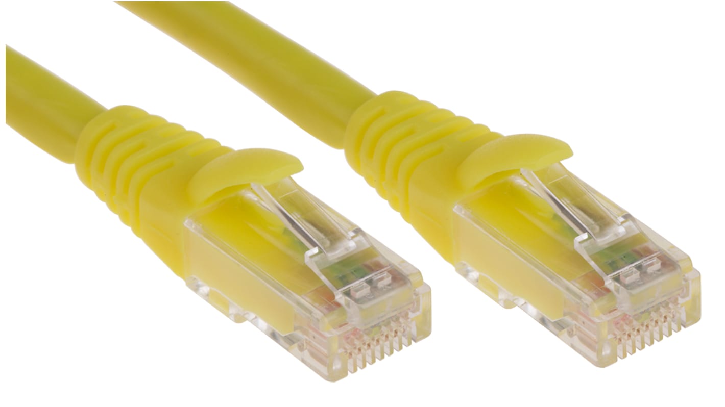 RS PRO, 2m Cat6, Yellow RJ45 to Male RJ45 Male, U/UTPUnshielded, Terminated LSZH Sheath