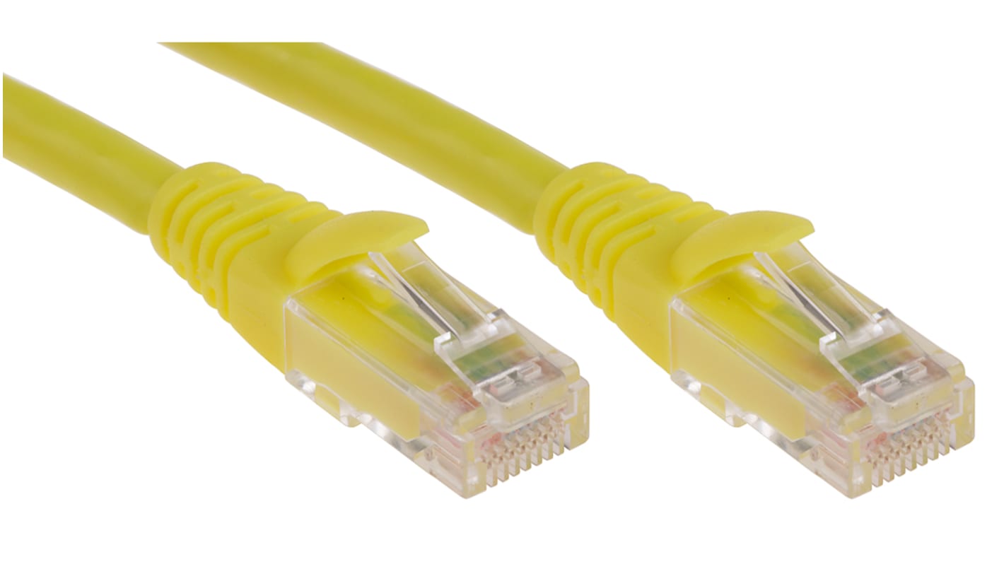 RS PRO, 5m Cat6, Yellow RJ45 to Male RJ45 Male, U/UTPUnshielded, Terminated LSZH Sheath