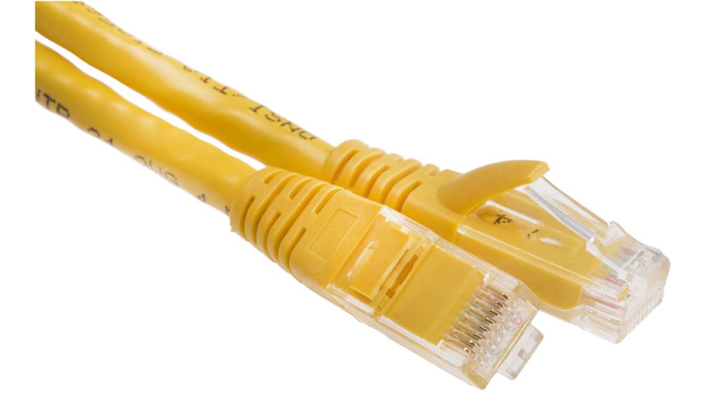 Cable Ethernet Cat6 U/UTP RS PRO de color Amarillo, long. 2m, funda de PVC