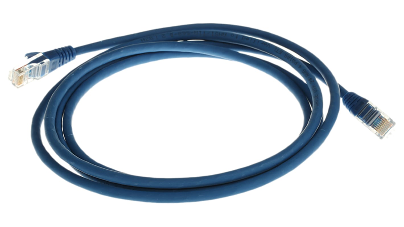 Cable Ethernet Cat5e U/UTP RS PRO de color Azul, long. 2m, funda de LSZH