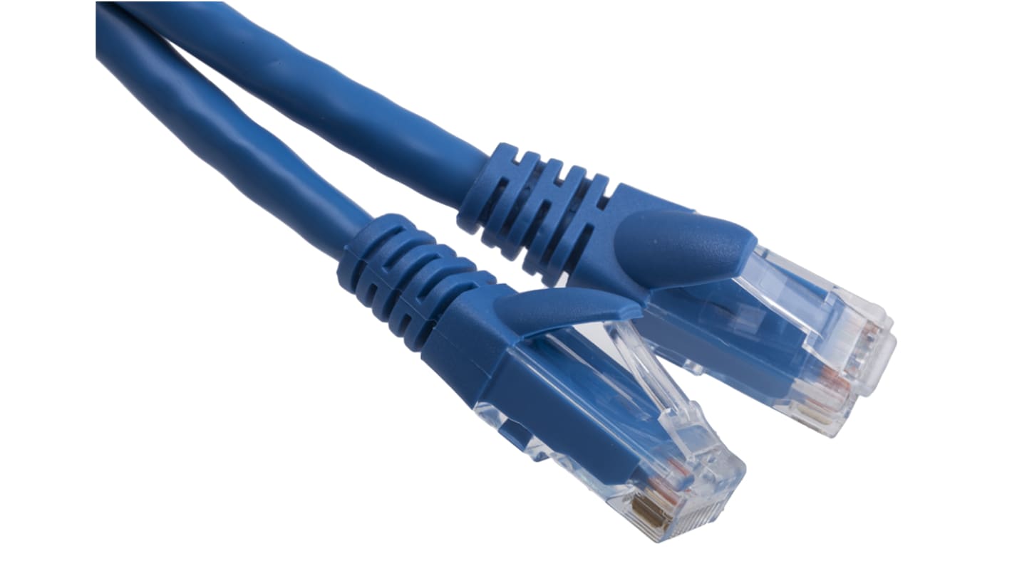 Cable Ethernet Cat6 U/UTP RS PRO de color Azul, long. 0.5m, funda de PVC