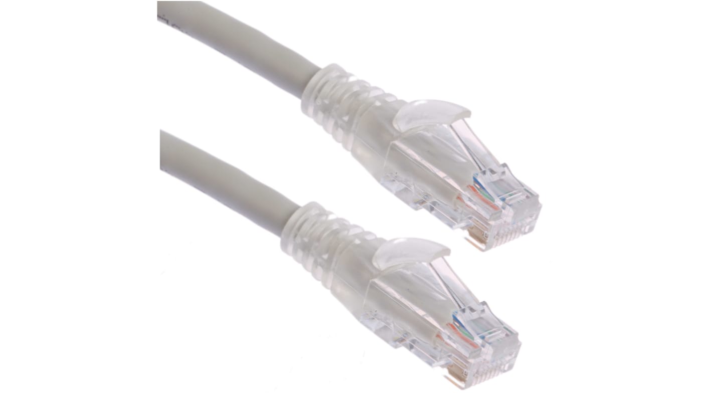 RS PRO Cat6 Male RJ45 to Male RJ45 Ethernet Cable, U/UTP, Grey PVC Sheath, 2m