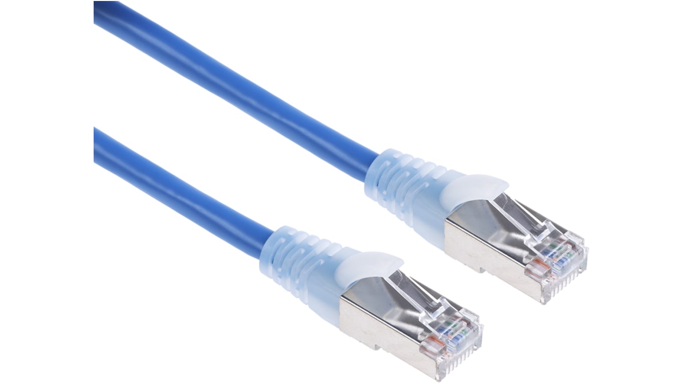 RS PRO, 10m Cat5e, Blue RJ45 to Male RJ45 Male, F/UTPShielded, Terminated PVC Sheath