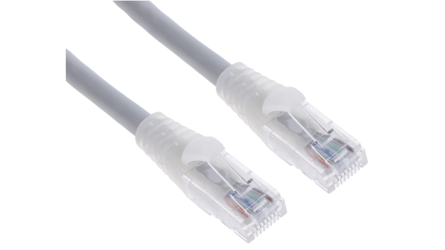 RS PRO, 10m Cat6, Grey RJ45 to Male RJ45 Male, U/UTP Unshielded, Terminated PVC Sheath