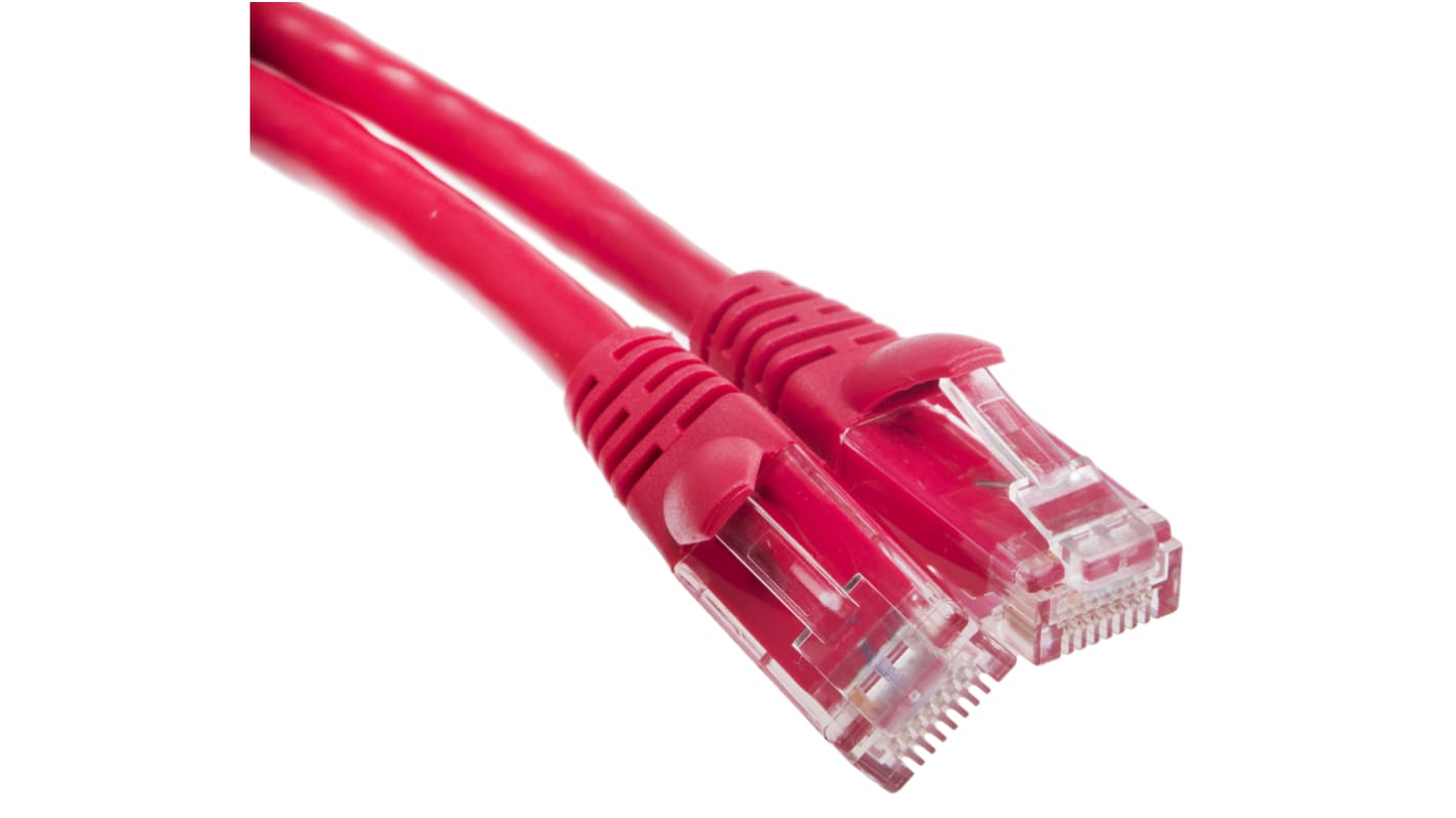 RS PRO, 5m Cat6, Red RJ45 to Male RJ45 Male, U/UTPUnshielded, Terminated PVC Sheath