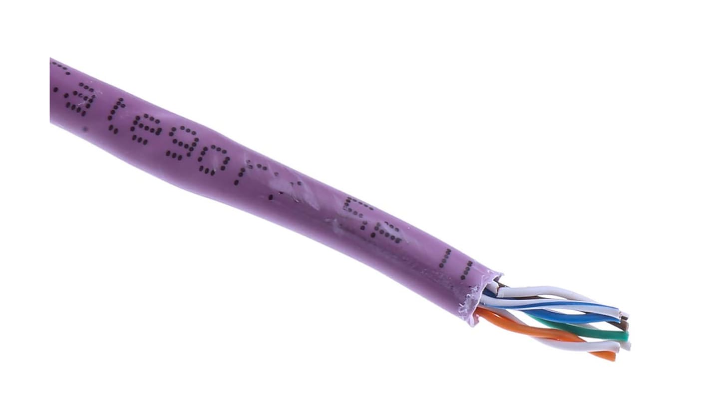 RS PRO, 305m Cat5e, Purple, U/UTPUnshielded, Unterminated PVC Sheath