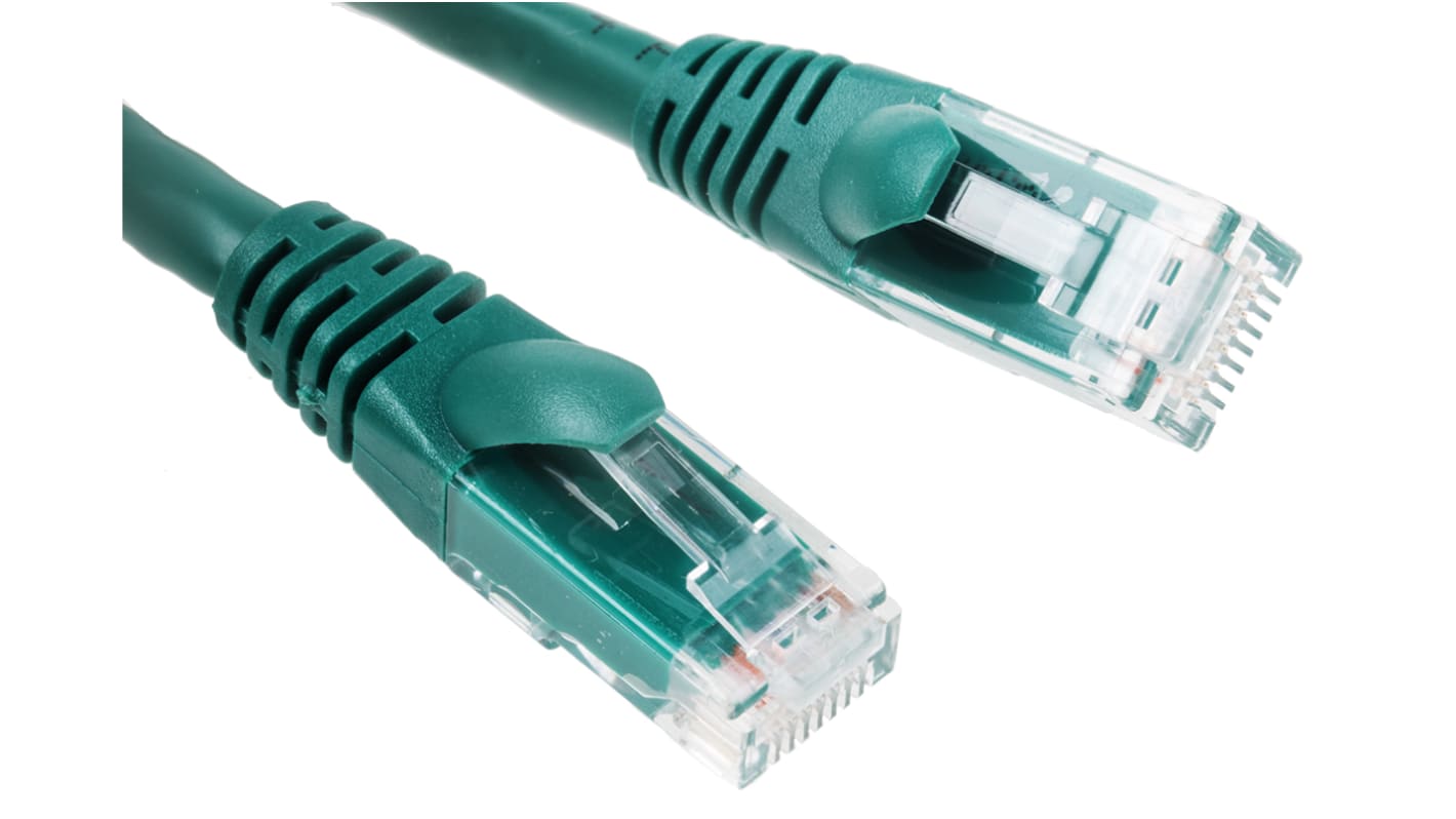 RS PRO, 0.5m Cat6, Green RJ45 to Male RJ45 Male, U/UTP Unshielded, Terminated PVC Sheath