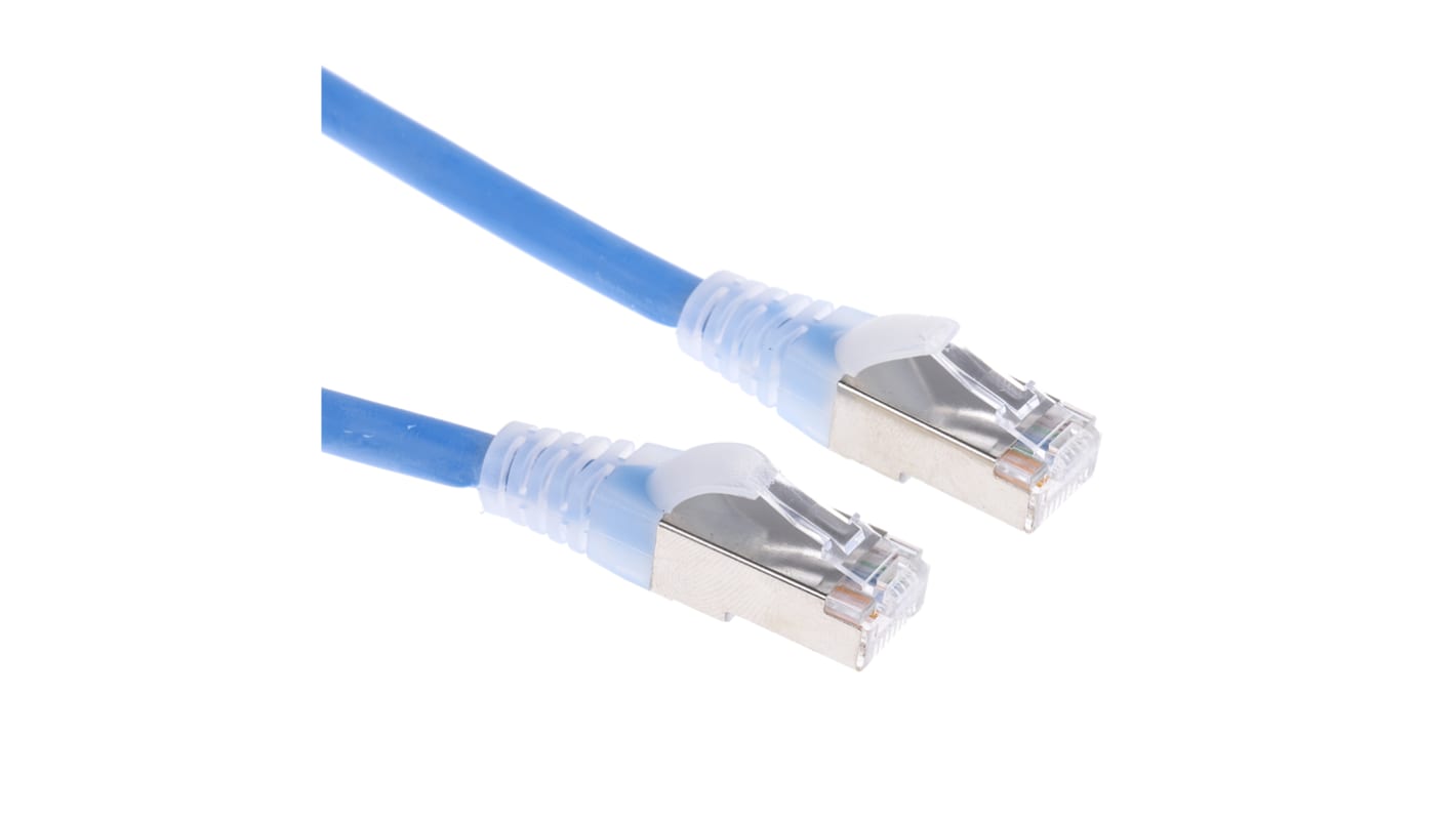 Cable Ethernet Cat6 F/UTP RS PRO de color Azul, long. 0.5m, funda de LSZH