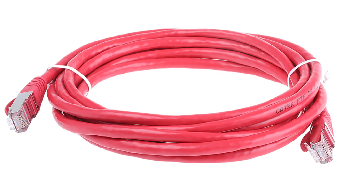 Cable Ethernet Cat5e F/UTP RS PRO de color Rojo, long. 3m, funda de PVC