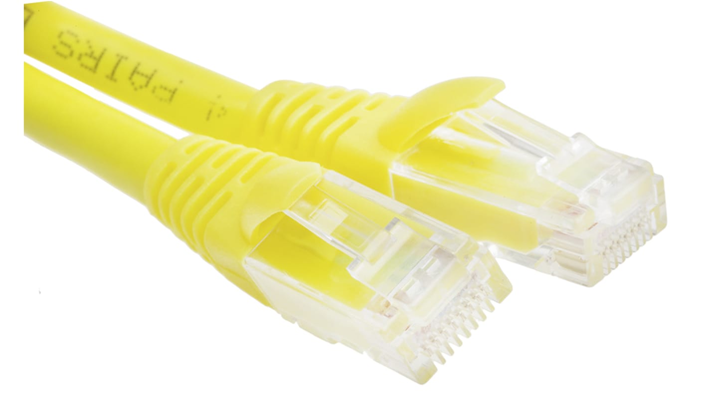 RS PRO, 0.5m Cat6, Yellow RJ45 to Male RJ45 Male, U/UTPUnshielded, Terminated LSZH Sheath