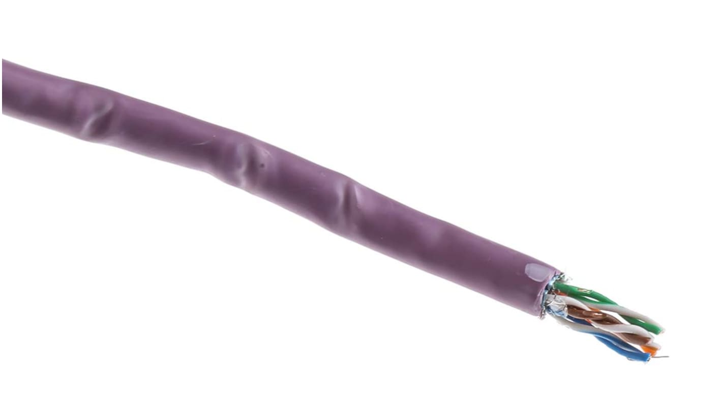 RS PRO, 305m Cat5e, Purple, F/UTP Shielded, Unterminated PVC Sheath