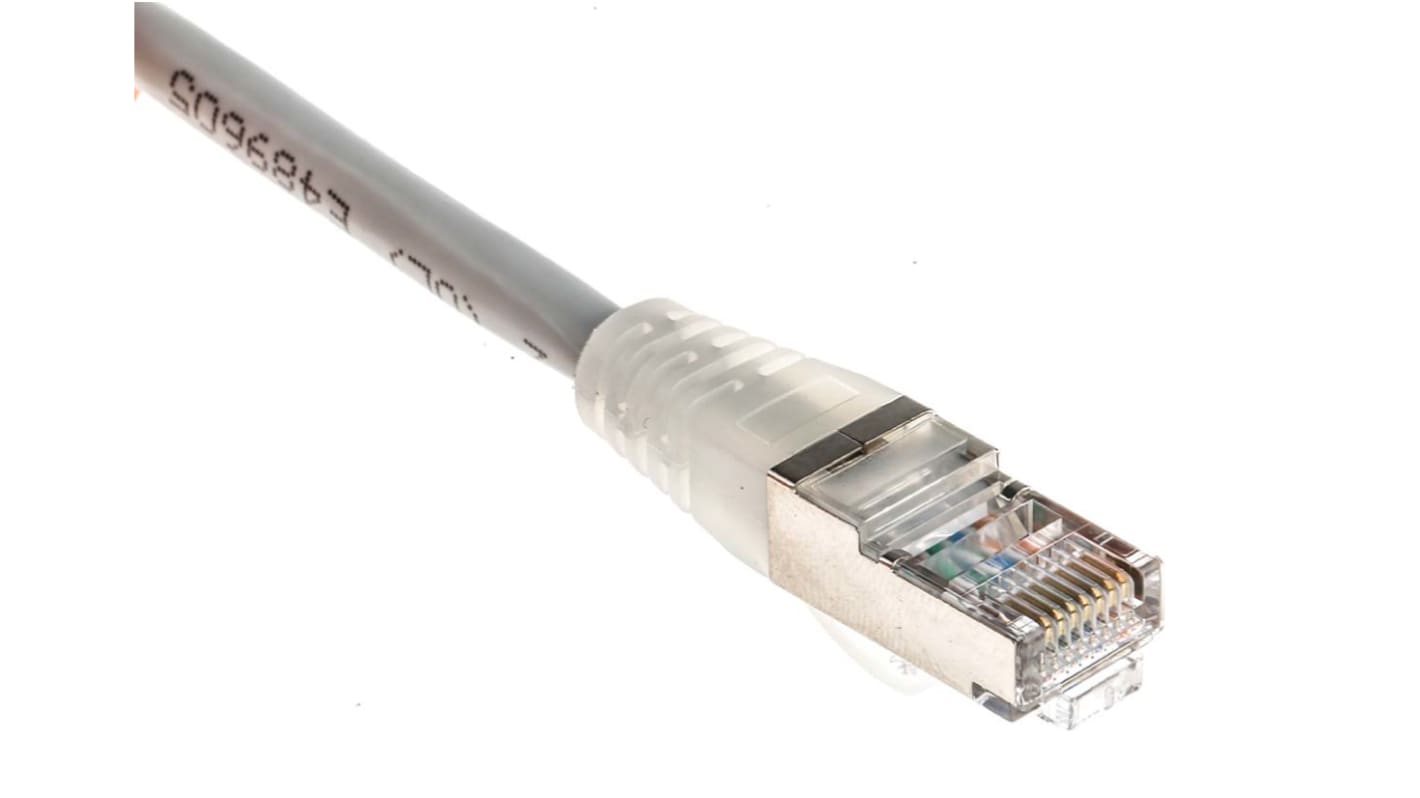 Cable Ethernet Cat5e F/UTP RS PRO de color Gris, long. 0.5m, funda de PVC