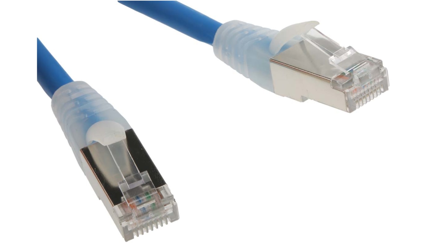 RS PRO, 5m Cat6, Blue RJ45 to Male RJ45 Male, F/UTP Shielded, Terminated LSZH Sheath