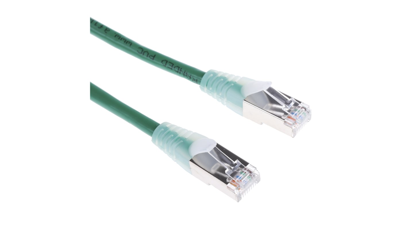 RS PRO Ethernetkabel Cat.5e, 5m, Grün Patchkabel, A RJ45 F/UTP Stecker, B RJ45, PVC