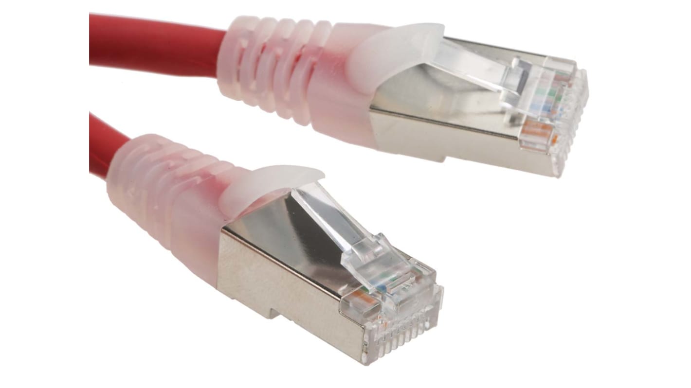 Cable Ethernet Cat6 F/UTP RS PRO de color Rojo, long. 5m, funda de LSZH