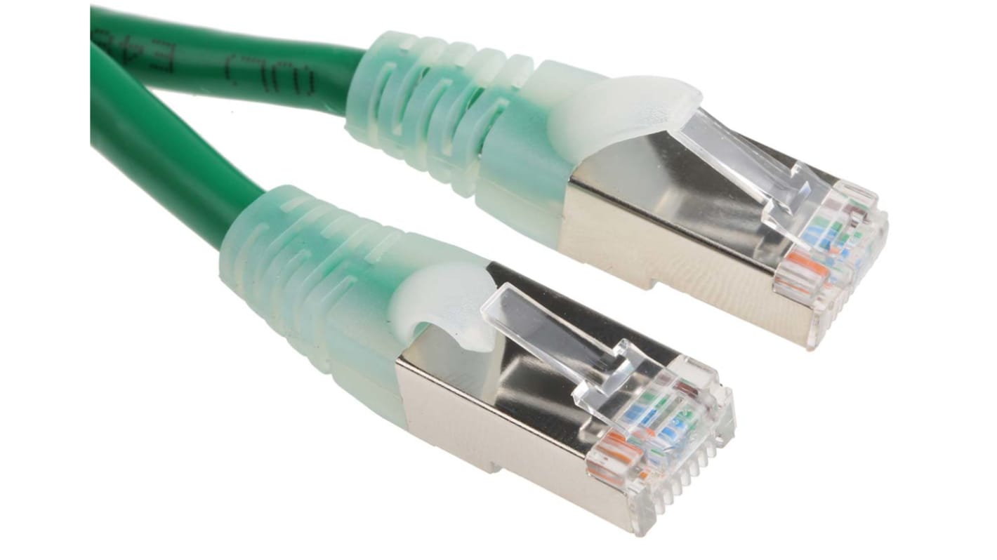 Cable Ethernet Cat5e F/UTP RS PRO de color Verde, long. 10m, funda de PVC