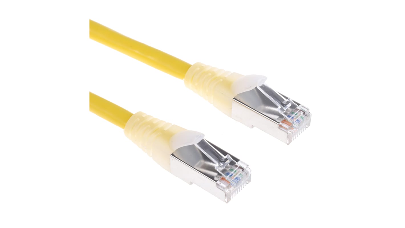 Cable Ethernet Cat5e F/UTP RS PRO de color Amarillo, long. 0.5m, funda de PVC