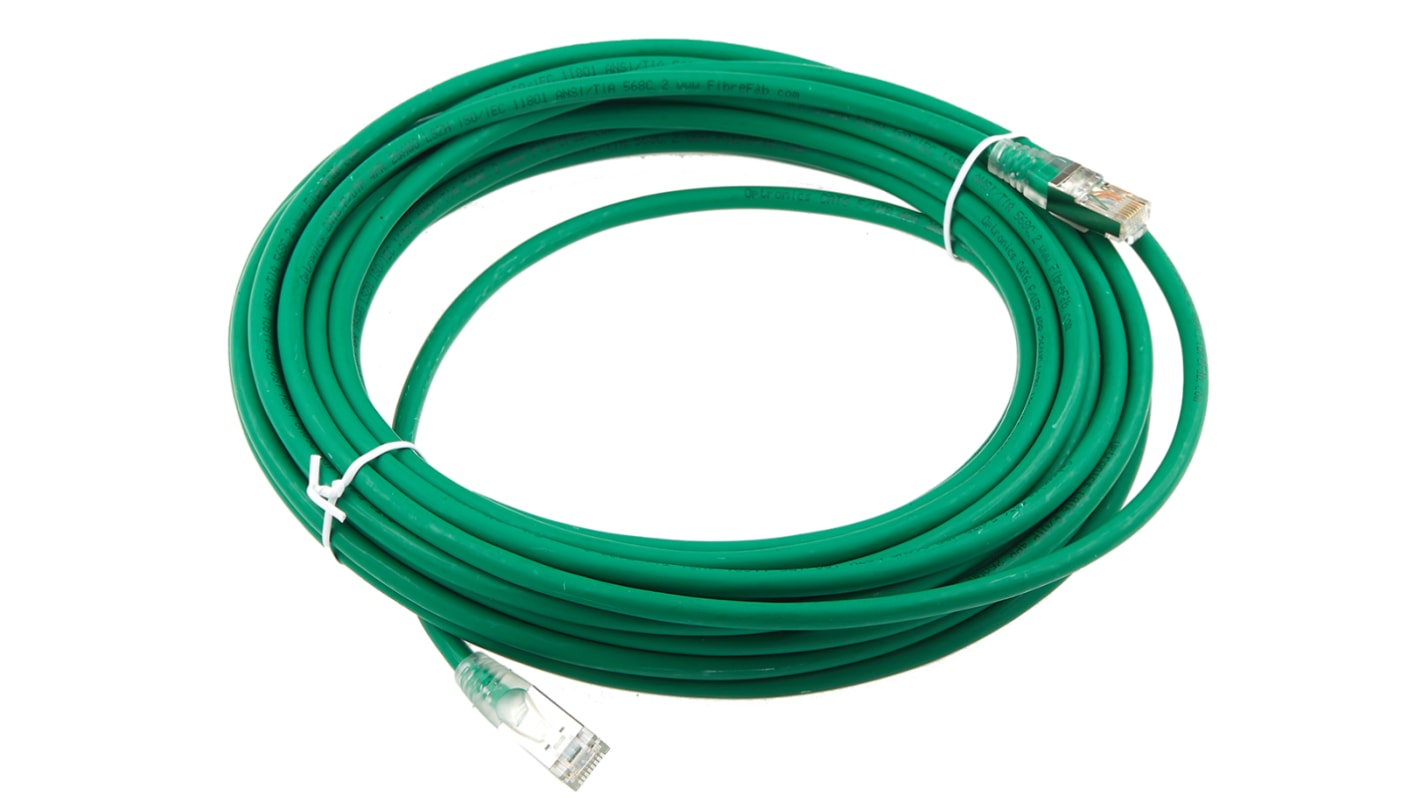 Cable Ethernet Cat6 F/UTP RS PRO de color Verde, long. 10m, funda de LSZH