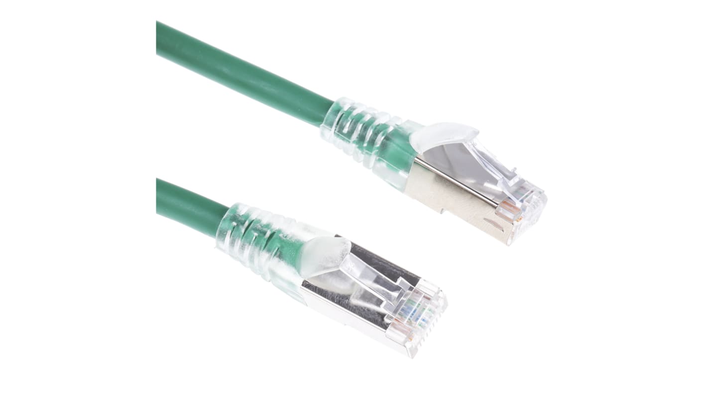 RS PRO, 2m Cat6, Green RJ45 to Male RJ45 Male, F/UTPShielded, Terminated LSZH Sheath