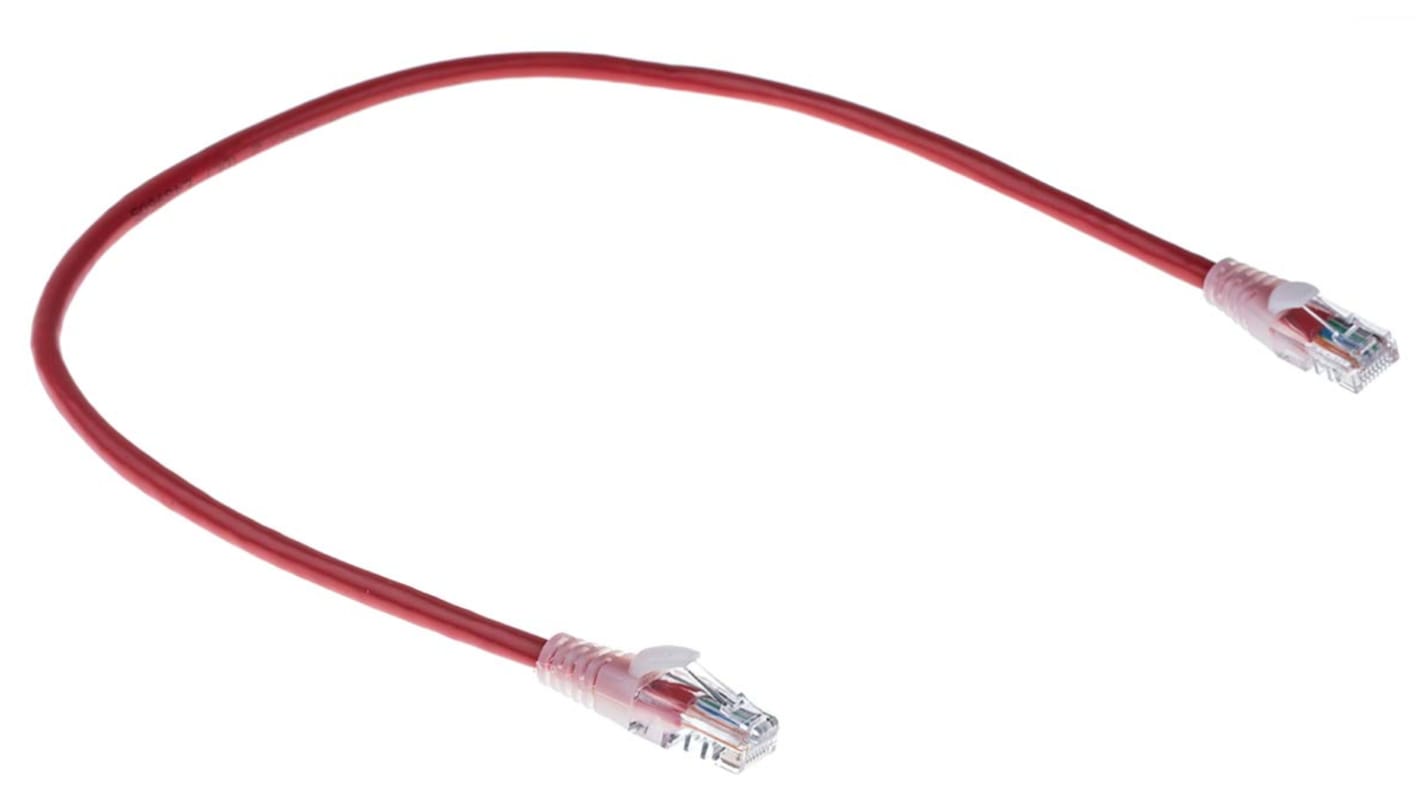 RS PRO, 0.5m Cat5e, Red RJ45 to Male RJ45 Male, U/UTP Unshielded, Terminated PVC Sheath
