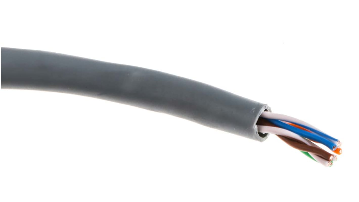 RS PRO, 305m Cat5e, Grey, U/UTPUnshielded, Unterminated PVC Sheath