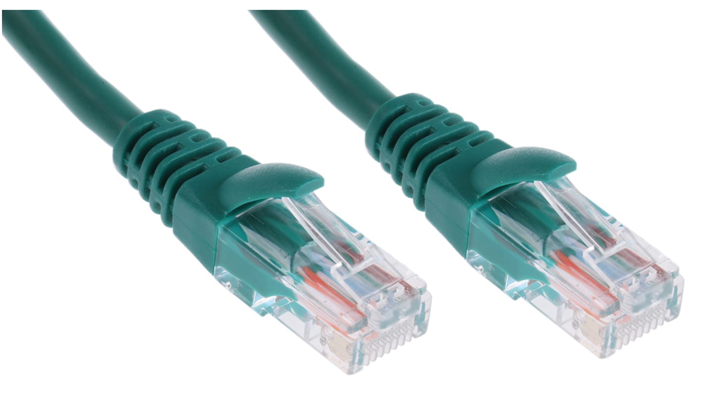 RS PRO Ethernet-kabel Cat5e, Grøn PVC kappe, 30v, 1m
