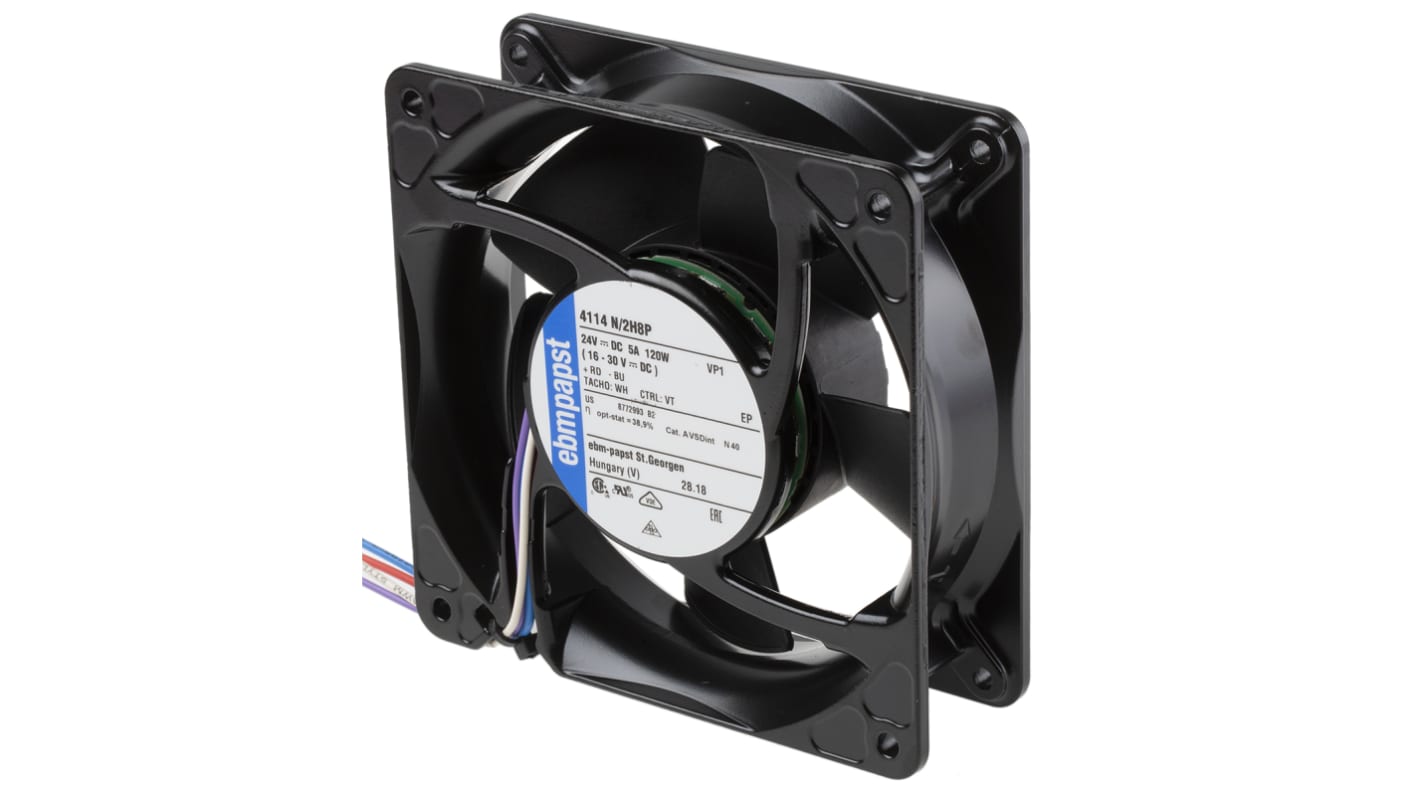 ebm-papst 軸流ファン 電源電圧:24 V dc, DC, 119 x 119 x 38mm ebm-papst 軸流ファン 電源電圧:24 V dc, DC, 119 x 119 x 38mm