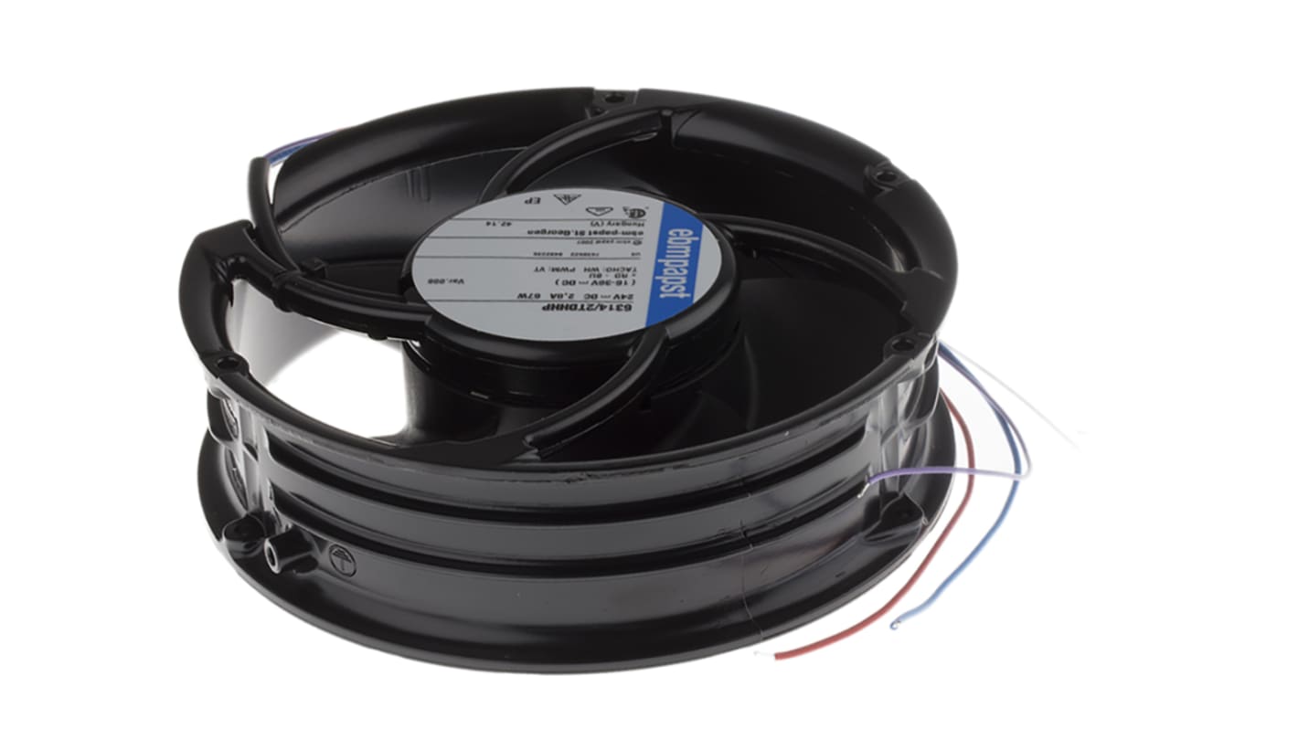 ebm-papst 軸流ファン 電源電圧：24 V dc, DC, 172 x 51mm, 6314 /2 TDHHP