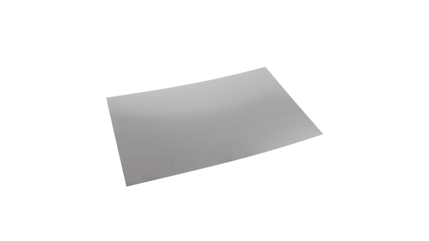 RS PRO 实心不锈钢板 金属板, 500mm长x300mm宽x0.5mm厚, 密度8g/cm³, 硬度95 HB, 银