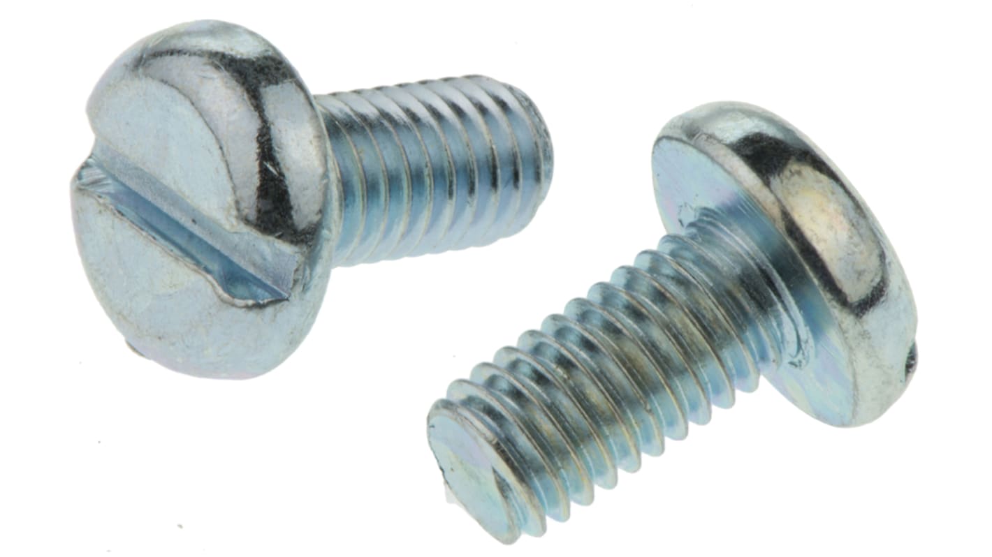 RS PRO Slot Pan Steel Machine Screws DIN 85, M5x10.0mm
