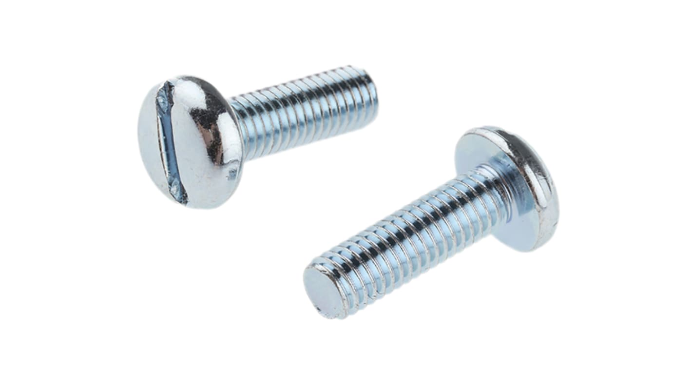 RS PRO Slot Pan Steel Machine Screws DIN 85 x 16.0mm